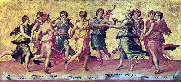 Baldassarre Peruzzi. Apolo y las Musas, c. 1519. Galería Palatina, Florencia.